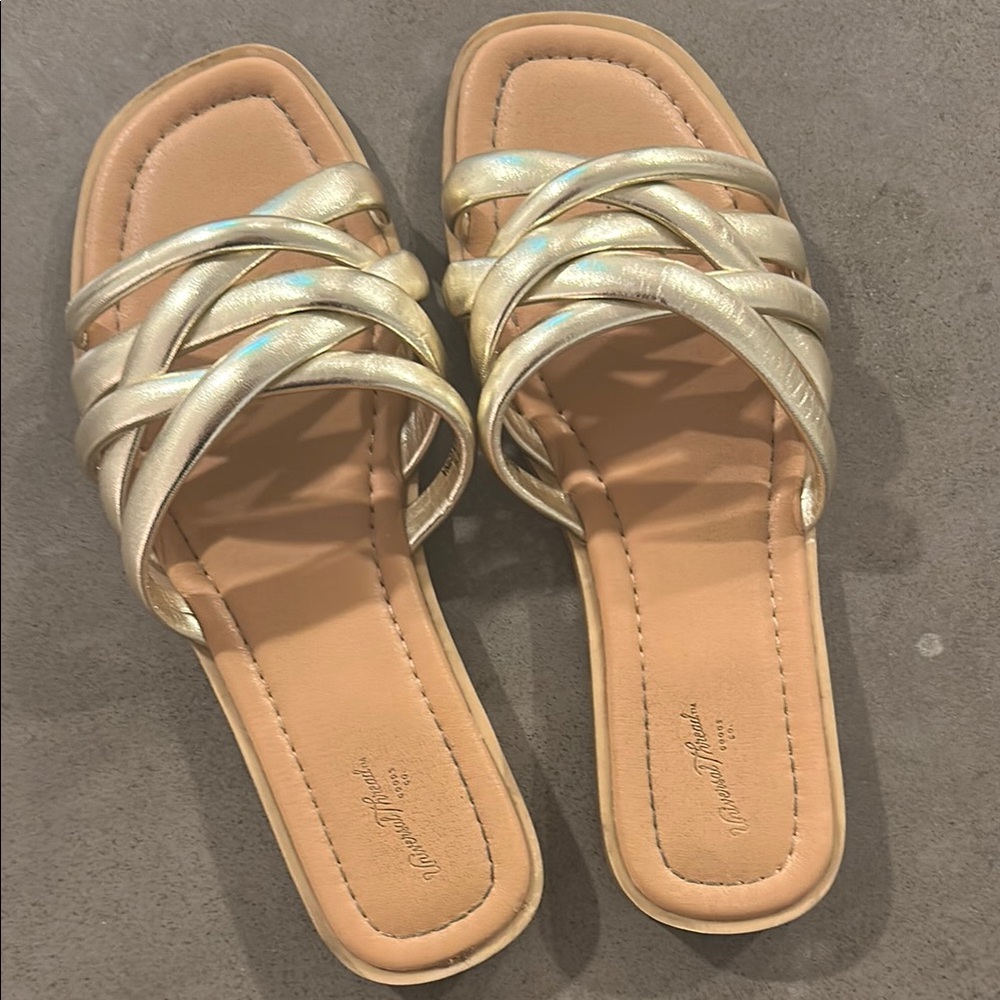 Women's Gold Strappy Sandals